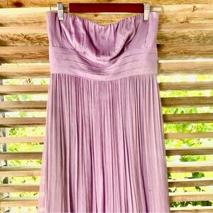 J Crew SILK Strapless Bridesmaid Lavender Prom Cocktail Gown Evening Party